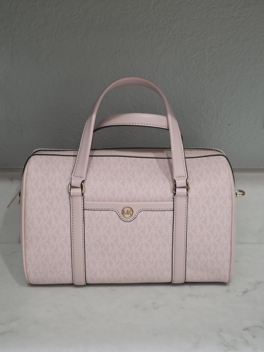 Michael Kors Travel Medium Satchel Shoulder Crossbody Duffle Bag MK Pink NWT